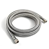 6 Ft Premium Braided Stainless Steel Ice Maker Water Supply Hose - Universal 1/4' x 1/4' Comp Connection, UPC Certified
