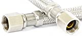 LASCO 10-0946 2-Foot Ice Maker Water Supply Line, Braided Stainless Steel, X 1/4-Inch Female Compression, 1-Pack