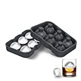 Ice Cubes Trays Large,Easy Release Silicone Ice Mold Maker with Lid BPA Free Reusable Flexible Ice Cube Molds for Whiskey,Cocktail and Juice (grey)