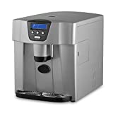 NutriChef Ice Maker and Dispenser - Upgraded Machine Countertop Ice Dispenser, Ice Machine W/ Easy-Touch Buttons, Get Ice In 9 minutes, Produces 33 lbs Of Ice Per 24 Hours - PICEM75 (Silver)