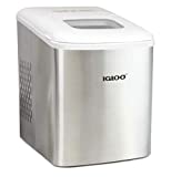 Igloo ICEBNH26SSWL Steel Automatic Self-Cleaning Portable Electric Countertop Ice Maker Machine, 26 Pounds in 24 Hours, 9 Cubes Ready in 7 minutes, With Scoop and Basket, Stainless White