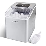 JALANTEK Counter top Ice Maker Machine with Self-Cleaning, 9 Ice Cubes Ready in 8 Minutes, 26lbs Bullet Ice Cubes in 24H, with Ice Scoop and Basket. Perfect for Home/Kitchen/Office.(Sliver)