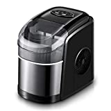 Joy Pebble Self-Cleaning Ice Maker Ice Machine Countertop,26lbs Bullet Ice Cube in 24H,9 Cubes Ready in 6-8 Minutes,2 Ice Sizes(S/L),Portable Ice Maker with Ice Scoop&Basket for Home/Office/Bar Black