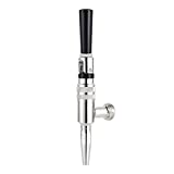 MRbrew Stout Beer Coffee Faucet, 304 Grade Stainless Steel Nitrogen Keg Draft Faucet, Homebrew Cold Brew Kegerator Beer Tower Tap with Standard Black Plastic Tap Handle