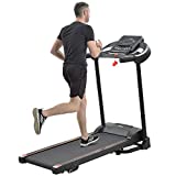 Merax Foldable Treadmill for Home 2.5HP Portable Running, Jogging & Walking Machine with 12 Perset Programs Device Holder Heartbeat Sensor and 3-Level Incline