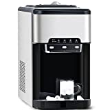 Countertop Ice Maker with Water Dispenser, 44lbs Cubes/Day, Ready in 6 Mins, Hot & Cold Temperature, Ice-making Machine for Office, Home, Kitchen, Party