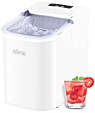 Oline Ice Maker Machine, Automatic Self-Cleaning Portable Electric Countertop Ice Maker, 26 Pounds in 24 Hours, 9 Ice Cubes Ready in 7 Minutes, with Ice Scoop & Basket (White)