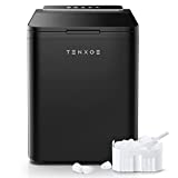 Countertop Ice Maker Machine - TENXOE Portable Ice Cube Maker Compact Self-Cleaning with Scoop and Basket, 26lbs in 24 Hours, 9 Bullet Ice Cubes ​Ready in 8 Mins, Perfect for Home/Office/Party, Black