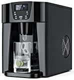 SIMOE 2 in 1 Ice Maker, Countertop Ice Cube Machine with Water Dispenser, 9 PCs Ready in 6min-12mins, 36lbs/24H, LED Display, Perfect for Home/Kitchen/Office - Black