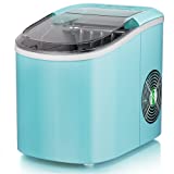 SIMOE Ice Maker for Countertop, 9 Ice Ready in 6 Mins, Self-Cleaning Function, Portable Ice Maker w/Ice Scoop & Basket for Camping/RV - Green