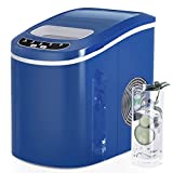SIMOE Countertop Ice Makers, 26lbs/ 24Hrs, 9 Bullet Ice Cubes Ready in 6 Mins, 2 Sizes of Ice, Compact Ice Maker Machine with Ice Scoop & Basket(Navy Blue)
