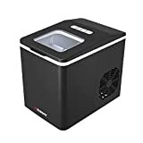 Euhomy Ice Maker Machine Countertop, 26Lbs/24H Self-Cleaning Portable Compact Ice Cube Maker, 7min/9pcs with Ice Scoop & Basket for Home/Kitchen/Office (Black)