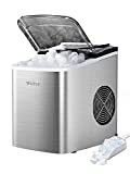 Wizisa Ice Maker Machine for Countertop, 9 Bullet Ice Cubes Ready in 6 Minutes, 26lbs in 24Hrs Portable Ice Maker Machine Self-Cleaning, 2 Sizes of Bullet-Shaped Ice for Home Kitchen Office Bar Party