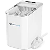 Countertop Ice Maker Machine Portable, Self Cleaning Function, Mini Ice Makers, Make 26 lbs ice in 24 hrs, Ice Cubes Ready in 6-8 Mins with Ice Scoop and Basket for Home/Office/Bar
