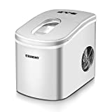 Euhomy Ice Maker Countertop, 26lbs/24H Portable Compact ice Maker Machine, 9 Ice Cubes Ready in 6-8 Mins, with Ice Scoop & Basket, Perfect for Home/Kitchen/Office/Bar (Red)