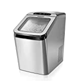 Euhomy Nugget Ice Maker Countertop, Ice Maker 26lb/Day, Self-Cleaning & Auto Water Refill Pellet ice Maker, Sonic Ice Maker for Home/Kitchen/Office.