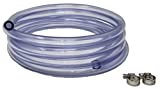 Sealproof 5/16-Inch ID 9/16-Inch OD Crystal Clear Food Grade Vinyl Tubing, 10 FT, CO2 Gas Hose with 2 Hose Clamps, for Homebrewing, Beer Line, Kegerator, Draft Systems Air Hose, Made in USA