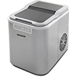 SUGGAR Ice Maker Machine – Mini Ice Machine with Scoop & Basket, 1.8 lbs Storage - Make 26 lbs Ice in 24 Hours – Self Cleaning Mode with Drainage Compact – Portable Ice Cube Maker (Indoor Outdoor)