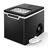 CROWNFUL Ice Maker Countertop Machine, 9 Ice Cubes Ready in 8 Minutes, 26lbs Bullet Ice Cubes in 24H, Electric Ice Maker with Scoop and Basket - Black