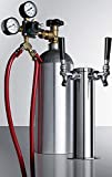 Summit Appliance KitSBC7TWIN Commercially Approved Dual Tap System with 5 lb. CO2 Tank to Serve Beer From Most Kegerators, Includes a Commercial Dual Tap Stainless Steel Draft Tower
