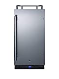 Summit Appliance SBC15NK Built-in 15' Wide Commercially Listed Kegerator with Auto Defrost, Digital Thermostat, Stainless Steel Door, Pro Style Handle, Front Lock, Black Cabinet and Sealed Back