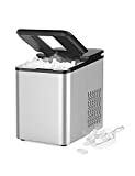 IKT Ice Maker, Ice Makers Countertop, Self-Cleaning Pellet Ice Machine, 26.5lbs Daily, 9 Ice Ready in 6 Minutes, with Ice Scoop and Bucket
