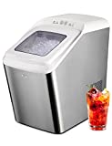 Gevi Countertop Nugget Ice Maker Machine, Stainless Steel Housing, Quiet Operation, Max 29Lbs/Day, Self Cleaning, Auto Water Refill, Portable Compact Design for Home Party Kitchen RV Camping (White)
