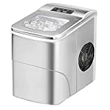 Techomey Ice Maker 25.8lbs/24h, Nugget Ice Maker 9 Ice Cubes Ready in 6 Minutes,Ice Makers Countertop, Ice Maker Countertop Silver, Ice Machine Maker Countertop