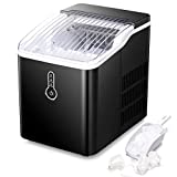 ZAFRO Countertop Ice Maker Machine, Portable Compact Ice Cube Maker with Ice Scoop & Basket, 26Lbs/24H Ice Machine for Home/Kitchen/Office/Bar, Black