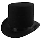 Funny Party Hats Black Top Hat - Victorian Hat For Men - Felt Tuxedo Costume Hat - Coachman Hat - Dress Up Hat (1 Pack)