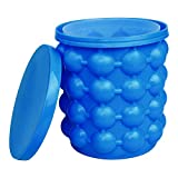 LAO XUE Ice Cube Mold Ice Trays, Large Silicone Ice Bucket, (2 in 1) Ice Cube Maker, Round,Portable,For Frozen Whiskey, Cocktail, Beverages