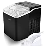 ULIT Portable Ice Maker,Ice Maker Machine for Countertop, Self-Cleaning Function Ice Cube Maker,Make 26 lbs Ice in 24 hrs, 9 Ice Cubes Ready in 8 Minutes,with Ice Scoop and Basket(Black)
