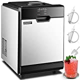 DESENNIE 110V Nugget Ice Maker 60LBS/24H | 390W Chewable Pebble Ice Machine Built-in 14LBS Storage Basket｜Self-Cleaning Pellet Ice Maker Bottled Water or Tap Water to Add Water | 2 Water Filters