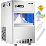 VEVOR 110V Commercial Snowflake Ice Maker 55LBS/24H, ETL Approved, Food Grade Stainless Steel Construction, Automatic Operation, Freeatanding, Water Filter and Spoon, Perfect for Seafood Restaurant