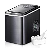 WATOOR Portable Ice Maker Machine for Countertop, 26 lbs Bullet Ice Cube in 24H, 9 Ice Cubes Ready in 6-9 Minutes,2.2L Ice Maker Machine with Ice Scoop and Basket Black