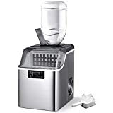 WATOOR Ice Maker Machine Countertop, 44Lbs/24H Auto Self-Cleaning, 24 pcs Ice Cube in 15 Mins, 3L Portable Compact Ice Cube Maker with Ice Scoop, Perfect for Home/Kitchen/Office/Bar Sliver