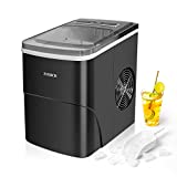 Zyerch Ice Maker Machine Countertop, 26lb Ice Per Day, Large or Small Ice Option, Easy to Clean, Enjoy Endless Supply of Ice in Party, Office, Patio, Home, Black
