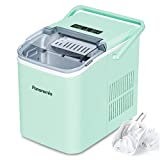 Panaromia Ice Maker Machine Countertop, 27 lbs in 24 Hours, Self-Cleaning Ice Maker Countertop with Handle, 9 Cubes Ready in 8 Mins, Electric Ice Maker with Ice Scoop and Basket Home/Kitchen/Office