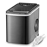 Ice Maker Machine Countertop, 26LBS in 24Hrs, 9 Cubes Ready in 8 Mins, Self-Cleaning Ice Machine, Compact Portable Ice Maker with Ice Scoop and Basket for Home & Kitchen