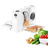 BAOSHISHAN Meat Slicer Electric Bread Cheese Butter Deli Food Slicer 6.7in. Compact Portable Collapsible for Home Use FS-989 (White)