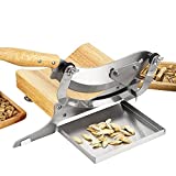 CGOLDENWALL Chinese Medicine Slicer Manual Radiused Biltong Slicer, with Magnetic Stainless Steel Tray, for Chinese Herbs, Biltong, Beef Jerky, Hard Fruits and Vegetables, Nougat