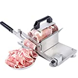 CGOLDENWALL Stainless Steel Meat Slicer Manual Mutton Rolls/Fat Cattle/Cutting Machine Small Frozen Meat Slicing Machine Thickness adjustable Fruit/Vegetables Slicer