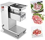 CGOLDENWALL 500kg/h Commerical Meat Grinder Electric Meat Slicer Cutter Cutting Machine with Pulley All Stainless Steel All Stainless Steel QE Type
