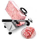 CGOLDENWALL Manual Frozen Meat Slicing Machine Small Stainless Steel Beef/Mutton Roll Slicer Meat shaving machine Hand-operated Meat Slicer Household Cutting Machine (202 stainless steel)