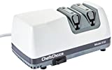 Chef'sChoice Electric Knife Sharpeners for 20-Degree Straight and Serrated Knives Diamond Abrasives Precision Angle Control, 2-Stage, White