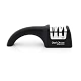 Chef'sChoice AngleSelect Diamond Hone Professional Manual Knife Sharpener for Straight and Serrated Knives with Precise Angle Control Compact Footprint, 3-Stage, black