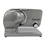 EdgeCraft E615 Electric Meat Slicer Features Adjustable Thickness Control & Tilted Food Carriage with Easy Clean Removable 7 Inch Blade, Gray