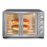 Elite Gourmet ETO-4510M Double French Door 4-Control Knobs Countertop Convection Toaster Oven, Bake Broil Toast Rotisserie Keep Warm 14' Pizza Includes 2 Racks, 18-Slice, 45L
