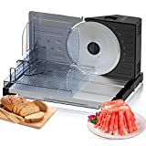Meat Slicer, PANTI Electric Deli Food Slicer for Home Use with Removable Stainless Steel Blade & 0-18mm Adjustable Thickness for Cheese, Potato, Bread and Jerky, Easy to Clean Meat Cutter Machine