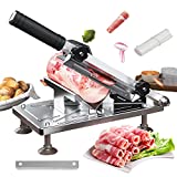 Manual Frozen Meat Slicer, Upgraded Meat Cutter for Beef Mutton Roll Food detachable stainless steel blade, adjustable thickness slicer, suitable for meat, bread. Easy to clean